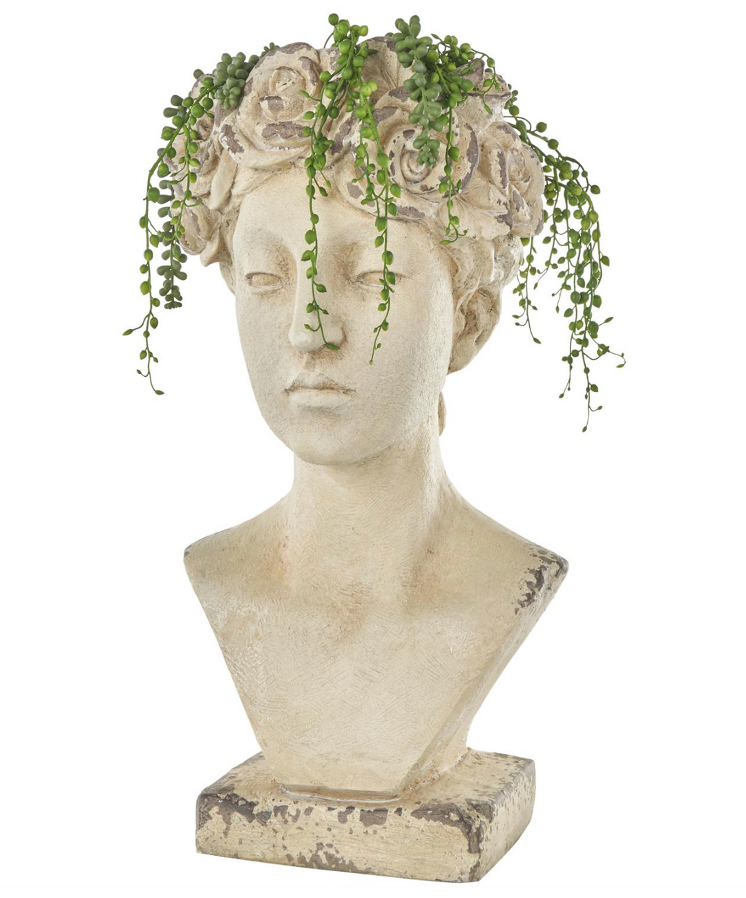 Cream Antique Greek Bust Planter - Charmed House Interiors (Kansas City, MO)