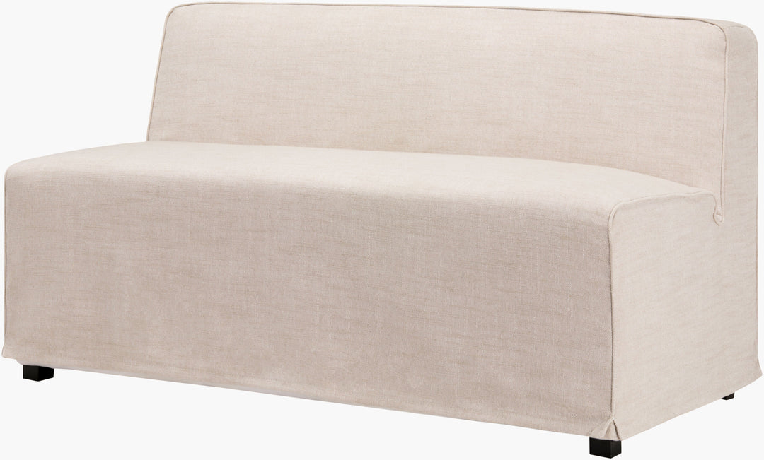 Beige Upholstered Dining Bench