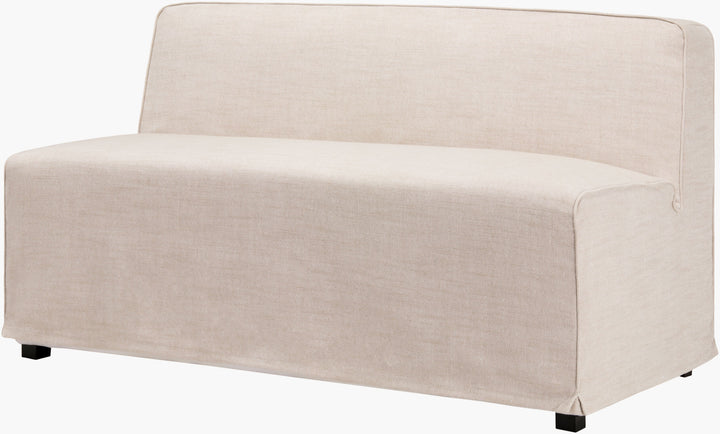 Beige Upholstered Dining Bench