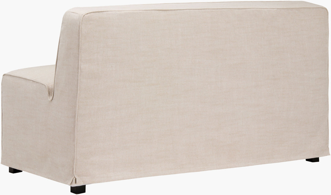 Beige Upholstered Dining Bench