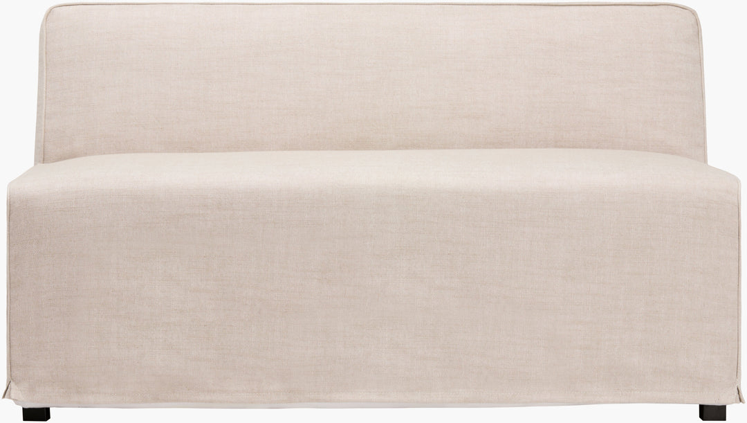 Beige Upholstered Dining Bench