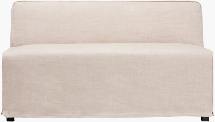 Beige Upholstered Dining Bench