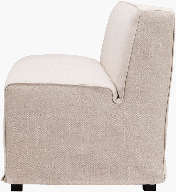 Beige Upholstered Dining Bench