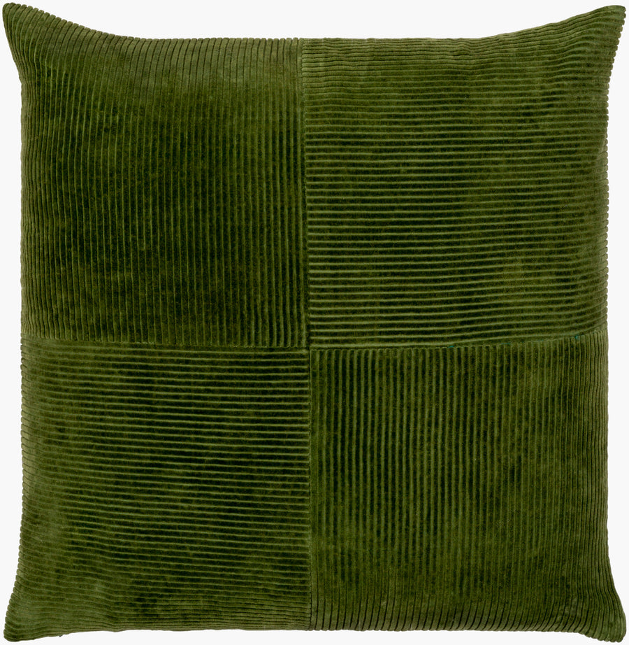 22" Down Green Corduroy Pillow - Charmed House Interiors (Kansas City, MO)