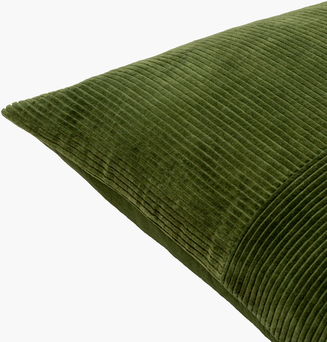 22" Down Green Corduroy Pillow - Charmed House Interiors (Kansas City, MO)