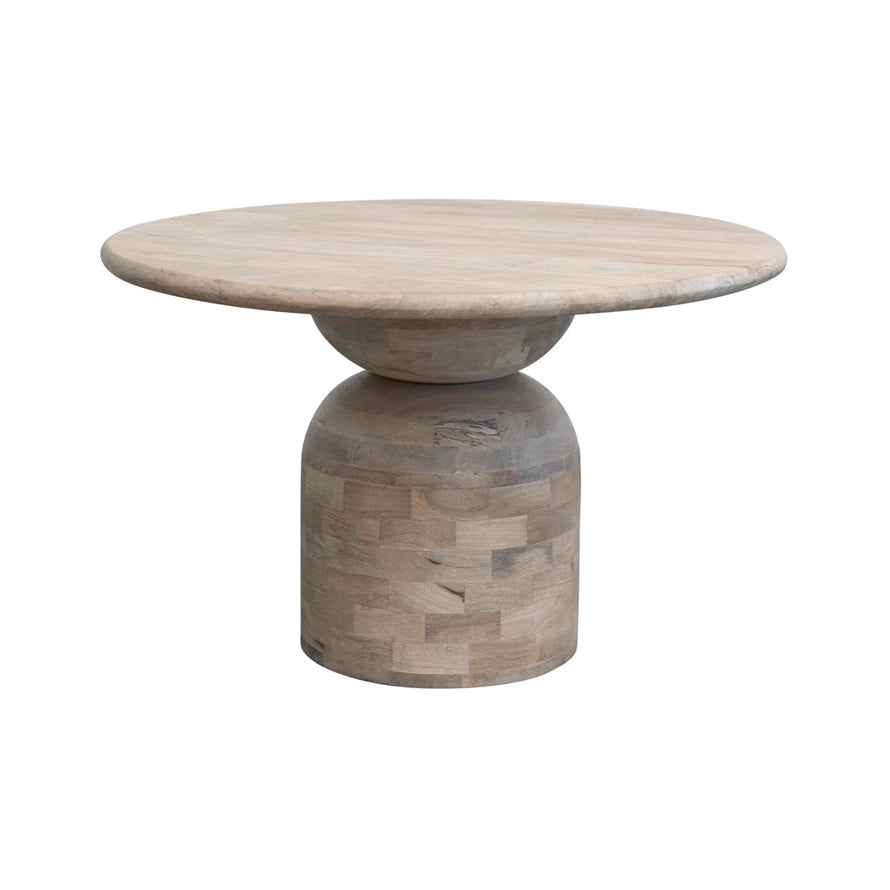 Mango Wood Dining Table w/ End Grain Base, Whitewashed - Charmed House Interiors (Kansas City, MO)