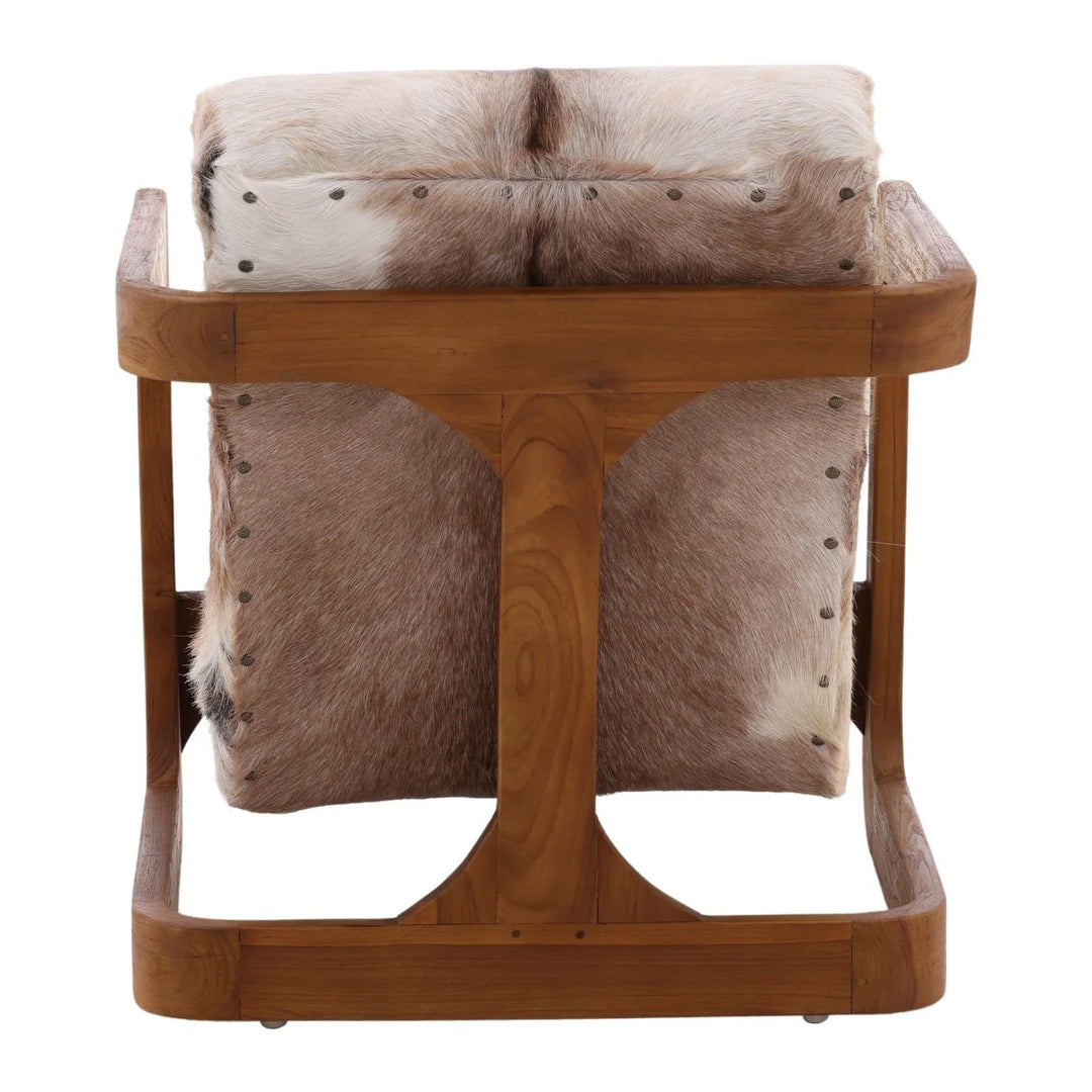Bautista Brown/White Hide Occasional Chair - Charmed House Interiors (Kansas City, MO)