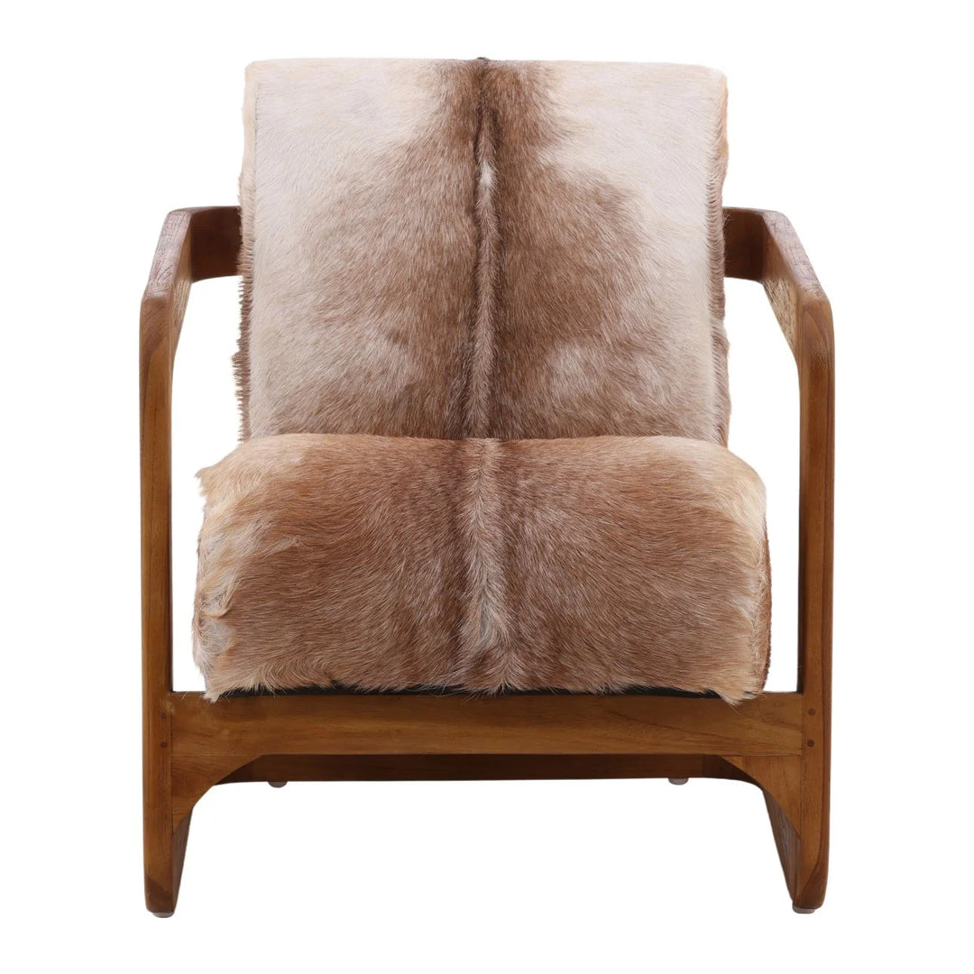 Bautista Brown/White Hide Occasional Chair - Charmed House Interiors (Kansas City, MO)