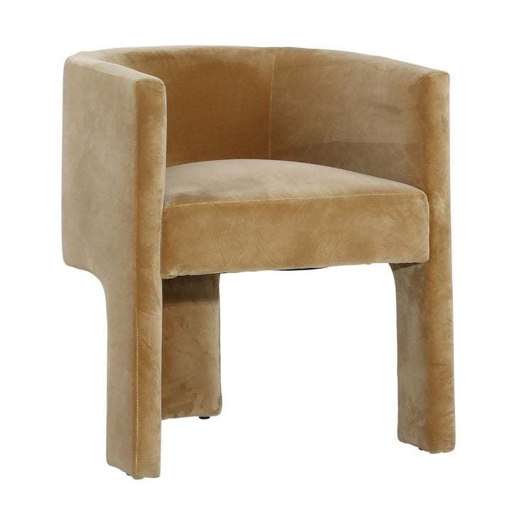 Olimpia Curve Velvet Tan Dining Chair