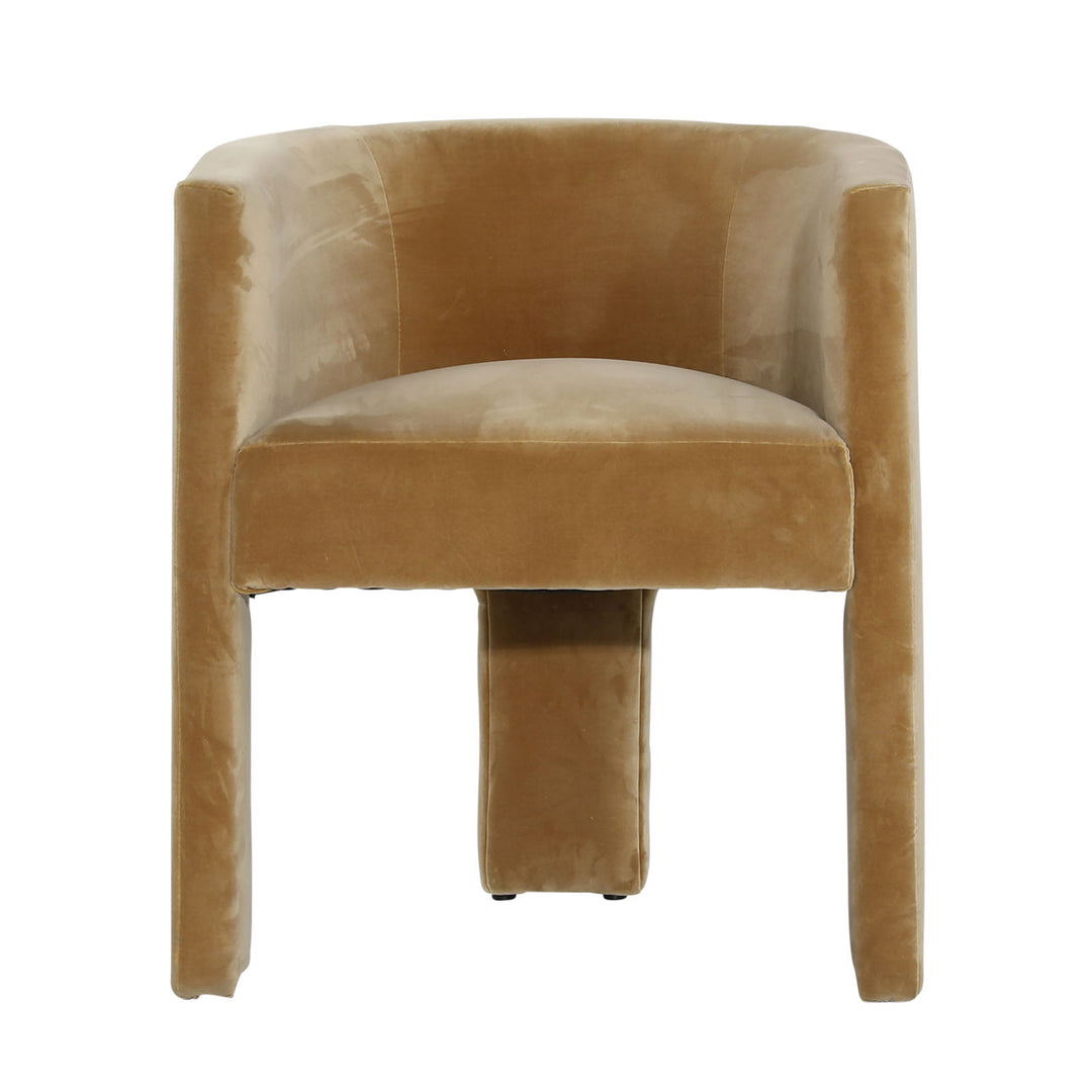 Olimpia Curve Velvet Tan Dining Chair