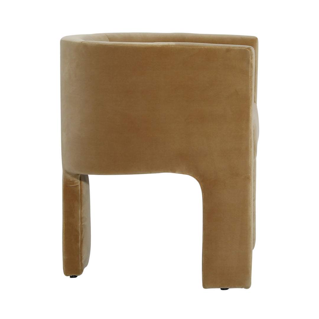 Olimpia Curve Velvet Tan Dining Chair