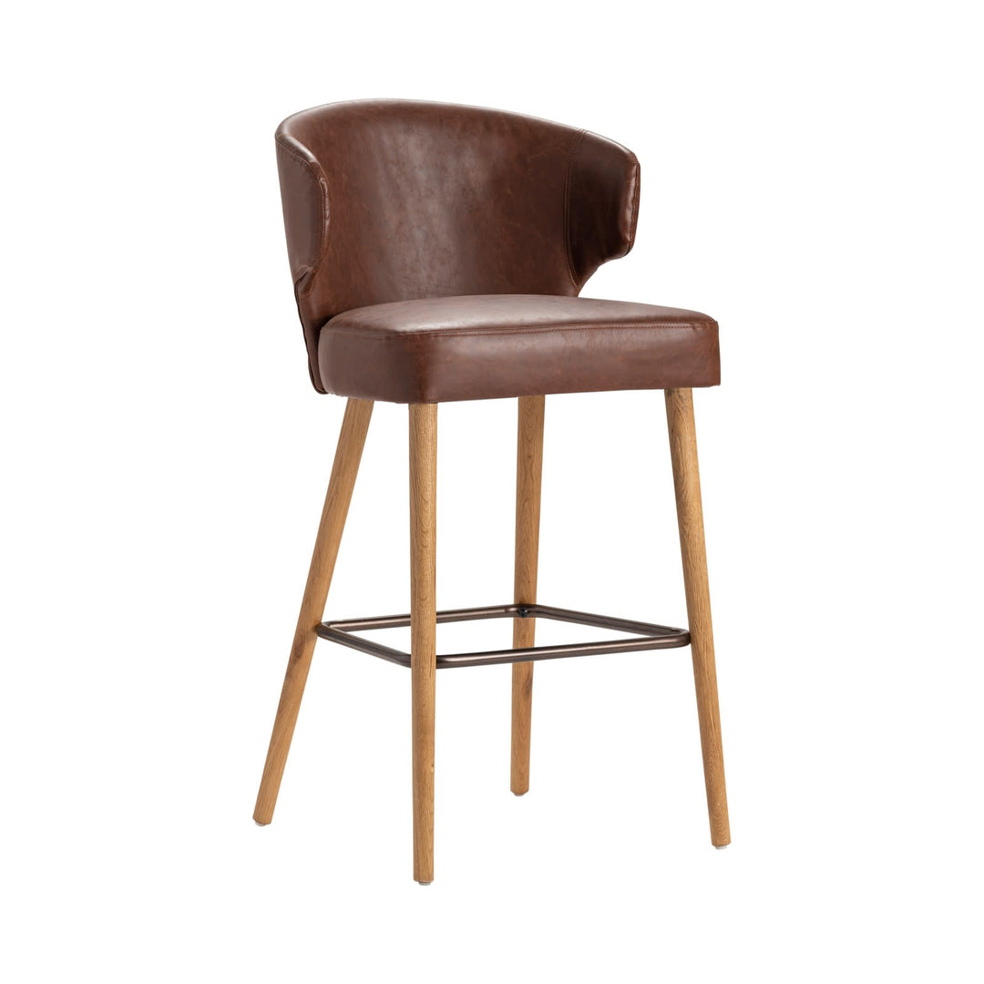 Auburn Leather Bar Stool - Charmed House Interiors (Kansas City, MO)