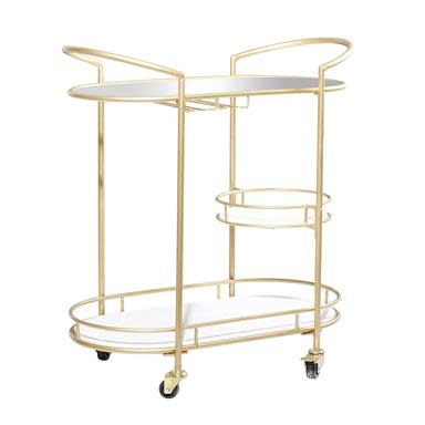 Marble Metal Bar Cart - Charmed House Interiors (Kansas City, MO)