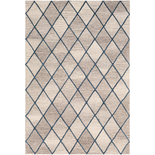 Blue/Beige Diamond Pattern Tufted Rug  9X12 - Charmed House Interiors (Kansas City, MO)