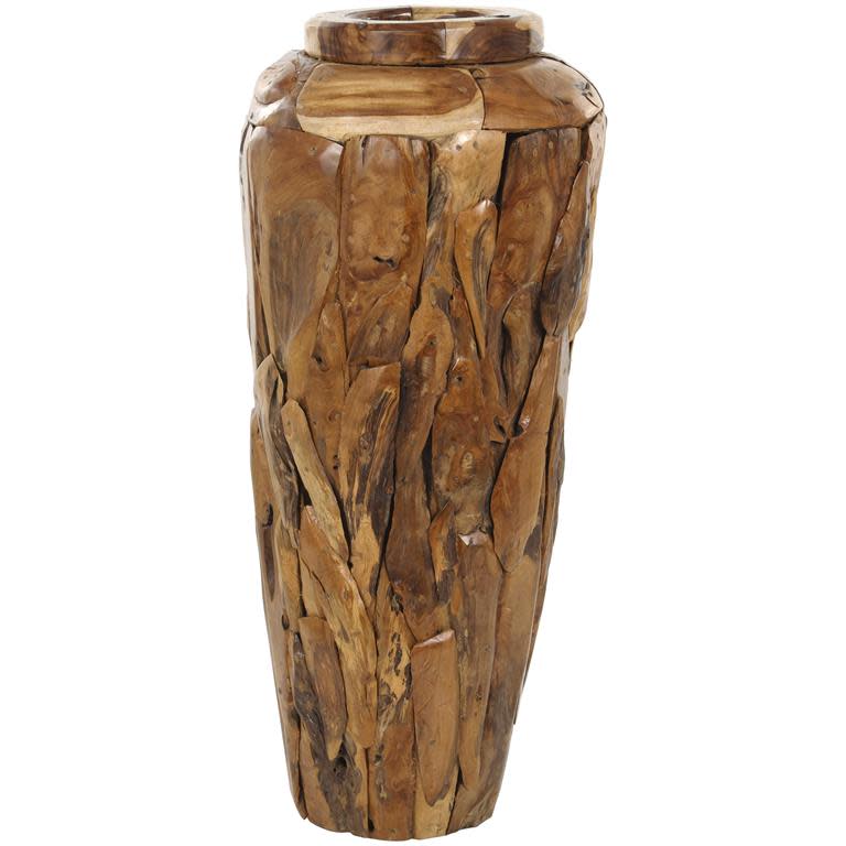 39" Teak Wood Vase - Charmed House Interiors (Kansas City, MO)