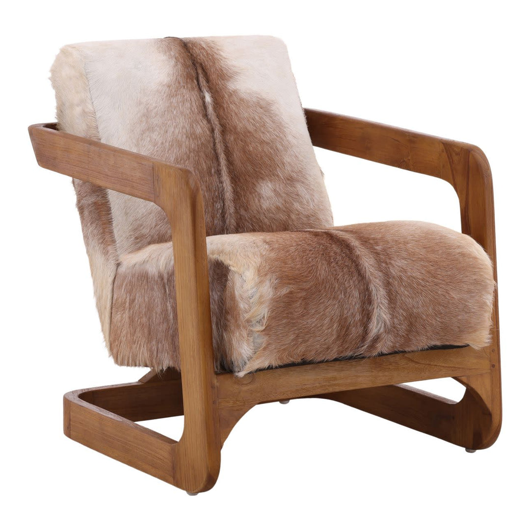 Bautista Brown/White Hide Occasional Chair - Charmed House Interiors (Kansas City, MO)