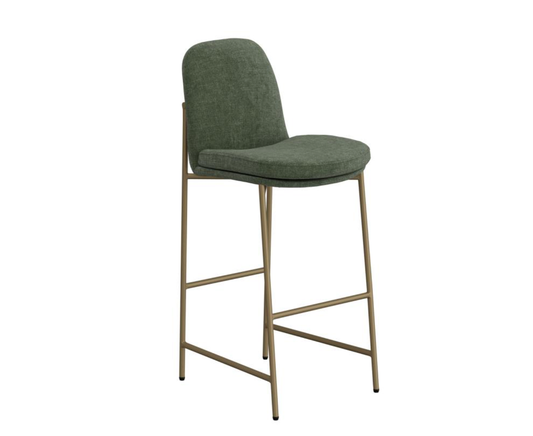 Green Upholstered Bar Stool - Charmed House Interiors (Kansas City, MO)