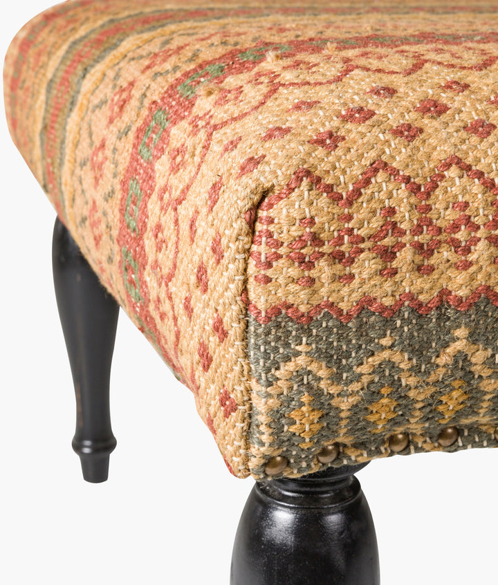 Nicholson Orange & Yellow Pattern Ottoman - Charmed House Interiors (Kansas City, MO)