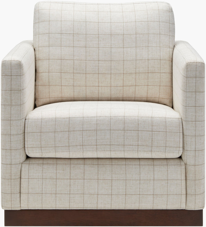 Glendon Swivel Chair Check Pattern - Charmed House Interiors (Kansas City, MO)