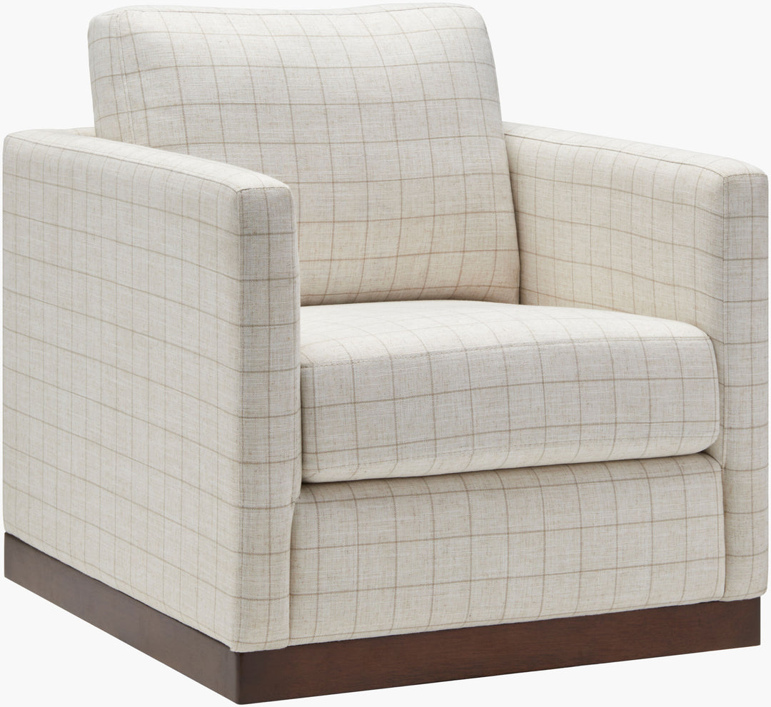 Glendon Swivel Chair Check Pattern - Charmed House Interiors (Kansas City, MO)
