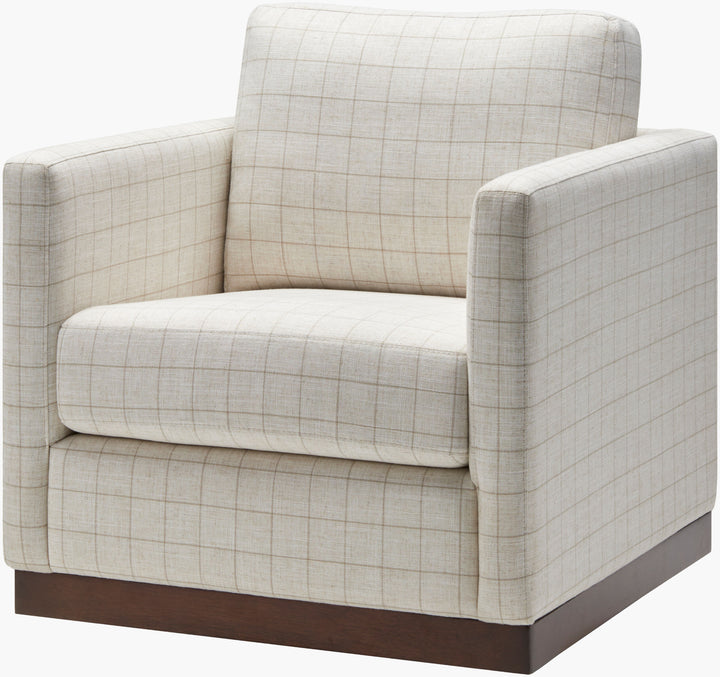 Glendon Swivel Chair Check Pattern - Charmed House Interiors (Kansas City, MO)