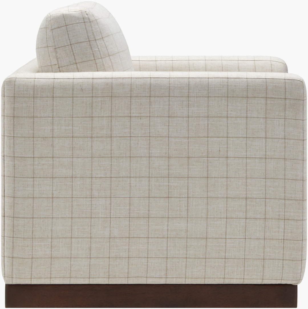 Glendon Swivel Chair Check Pattern - Charmed House Interiors (Kansas City, MO)
