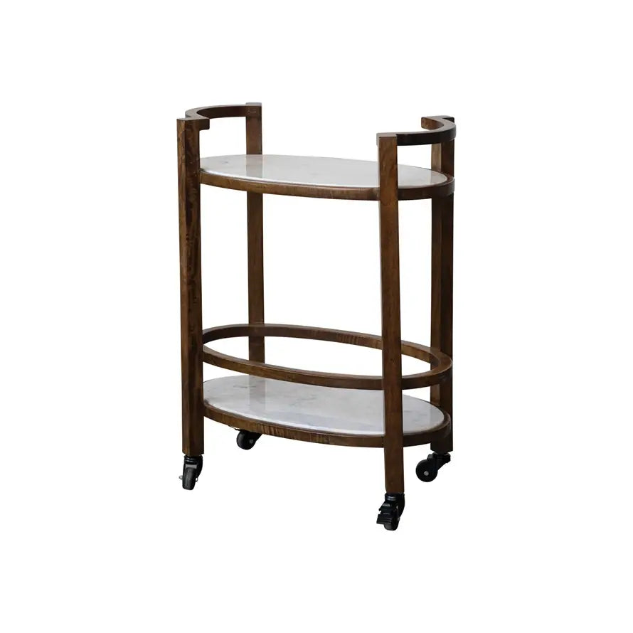 Mango Wood Bar Cart - Charmed House Interiors (Kansas City, MO)