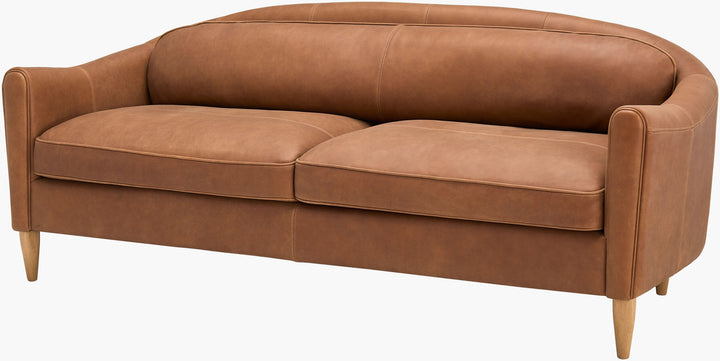Kenmare Sofa Aniline Leather Curved Back - Charmed House Interiors (Kansas City, MO)