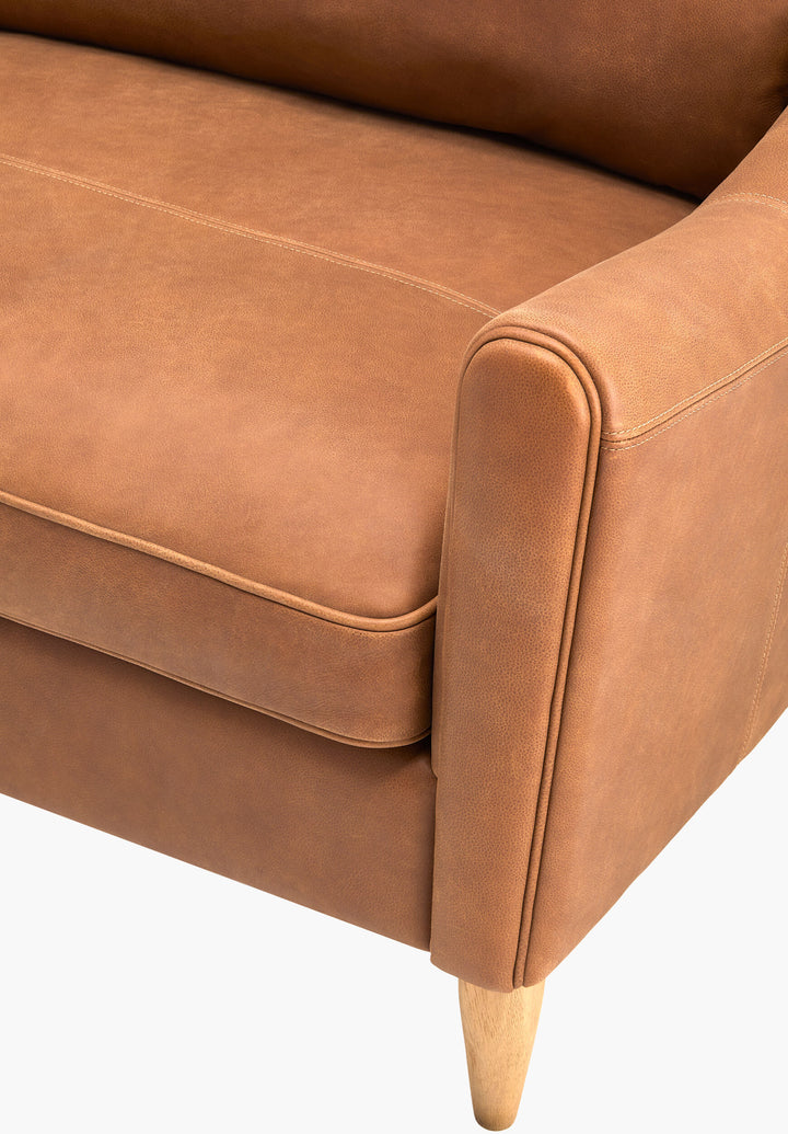 Kenmare Sofa Aniline Leather Curved Back - Charmed House Interiors (Kansas City, MO)