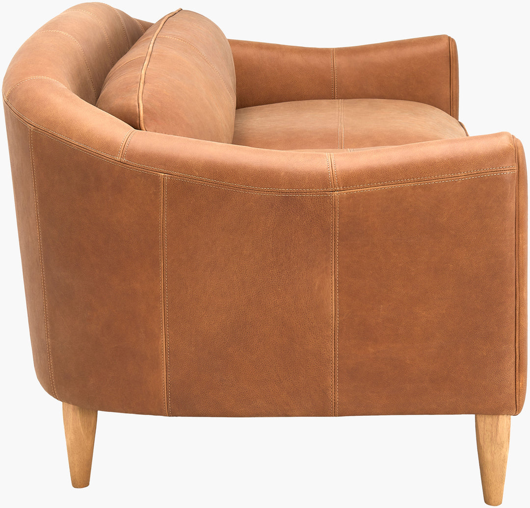 Kenmare Sofa Aniline Leather Curved Back - Charmed House Interiors (Kansas City, MO)