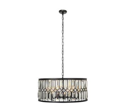 Black Metal Glass Chandelier - Charmed House Interiors (Kansas City, MO)