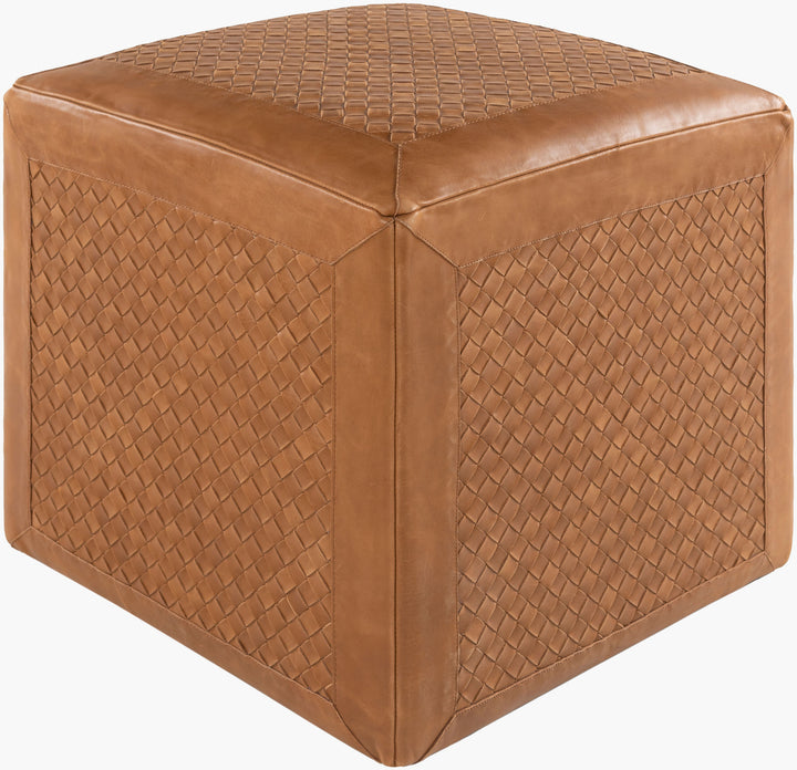 Leather Woven Ottoman