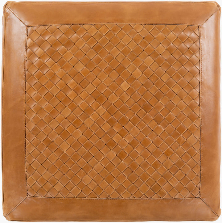 Leather Woven Ottoman