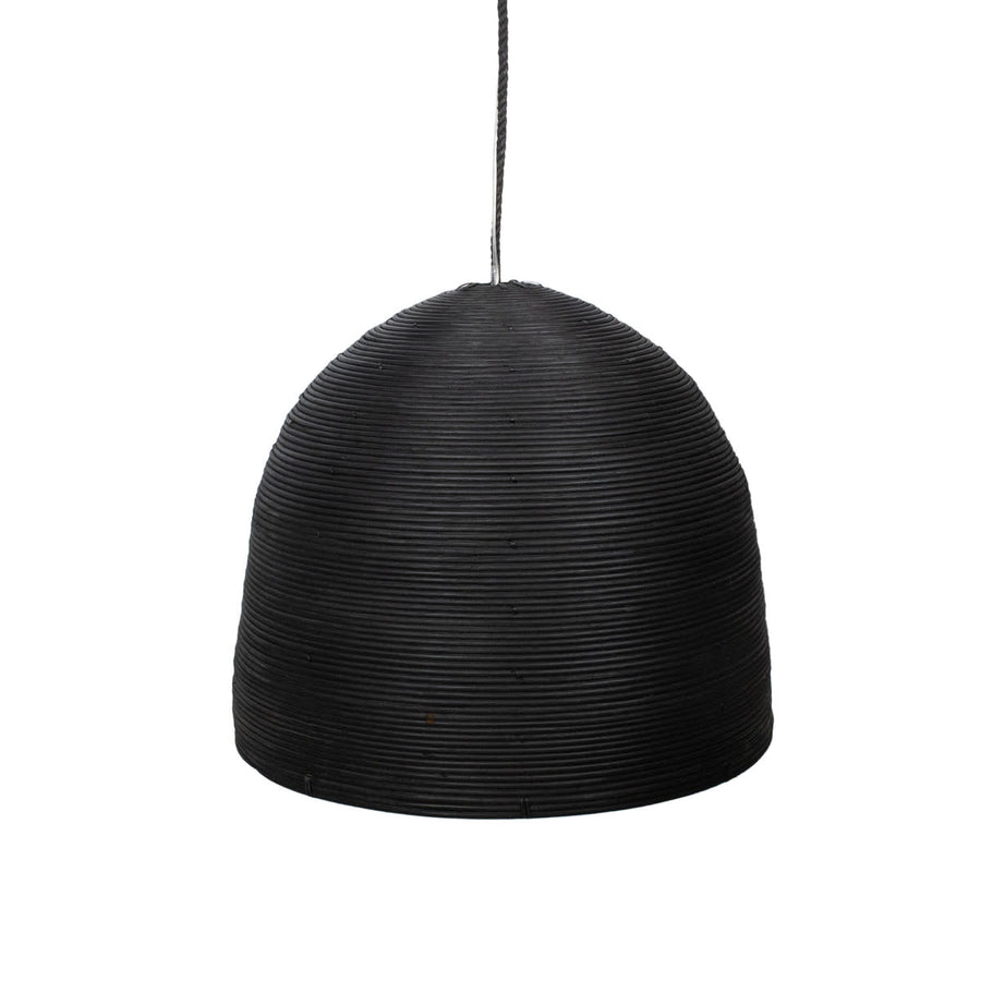 Java Rattan Pendant Matte Black - Charmed House Interiors (Kansas City, MO)