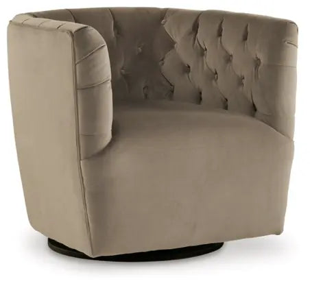 Velvet Mocha Swivel Chair - Charmed House Interiors (Kansas City, MO)