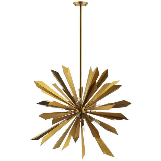 Gold Starburst Light Chandelier - Charmed House Interiors (Kansas City, MO)