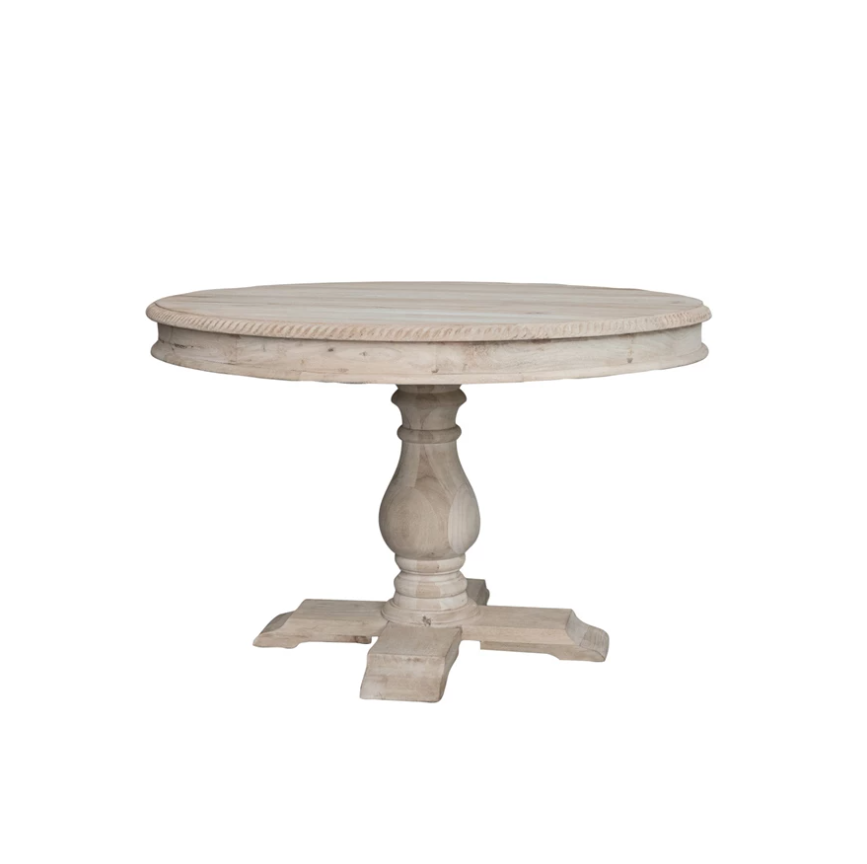 Carved Mango Wood Table - Charmed House Interiors (Kansas City, MO)