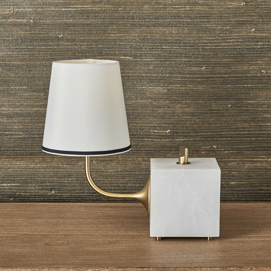 Blockhead Gooseneck Mini Lamp - Satin Brass - Charmed House Interiors (Kansas City, MO)