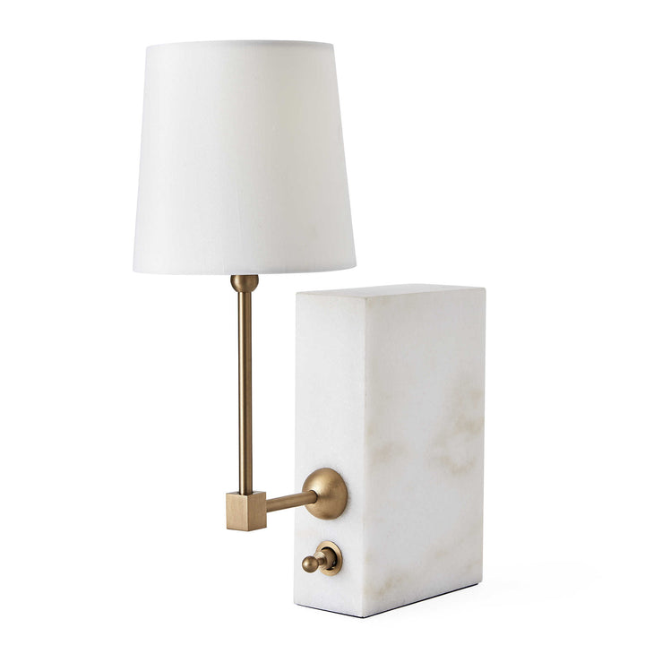 Bookshelf Mini Lamp - White Marble/Brass