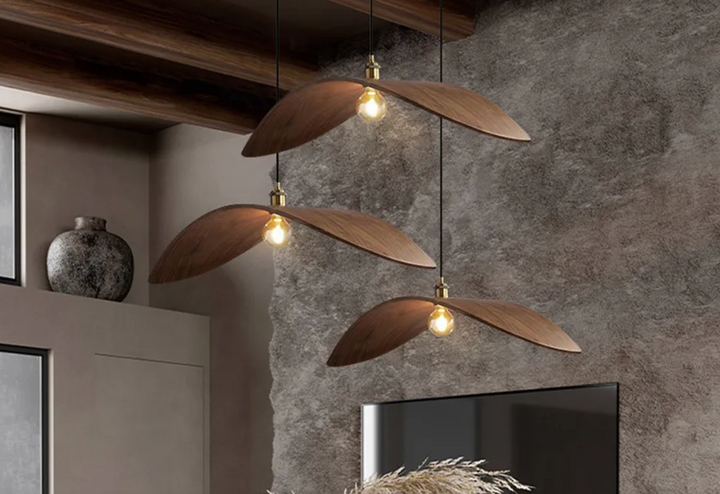 Walnut Leaf Shape Pendant - Charmed House Interiors (Kansas City, MO)