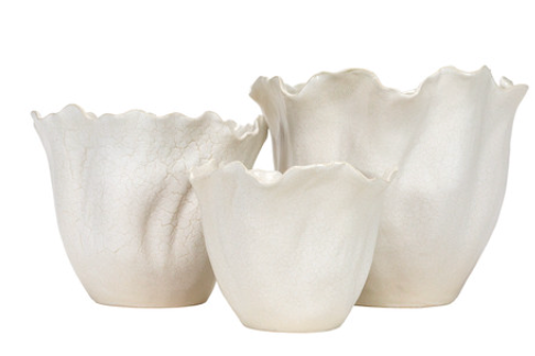 White Flora Planter - Charmed House Interiors (Kansas City, MO)