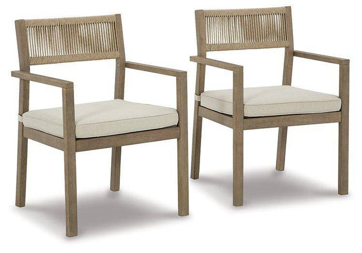 Eucalyptus Wood Rope Arm Chair with Cushion - Charmed House Interiors (Kansas City, MO)