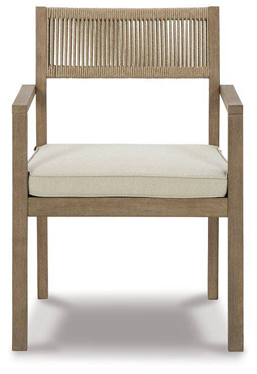 Eucalyptus Wood Rope Arm Chair with Cushion - Charmed House Interiors (Kansas City, MO)