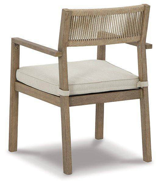 Eucalyptus Wood Rope Arm Chair with Cushion - Charmed House Interiors (Kansas City, MO)