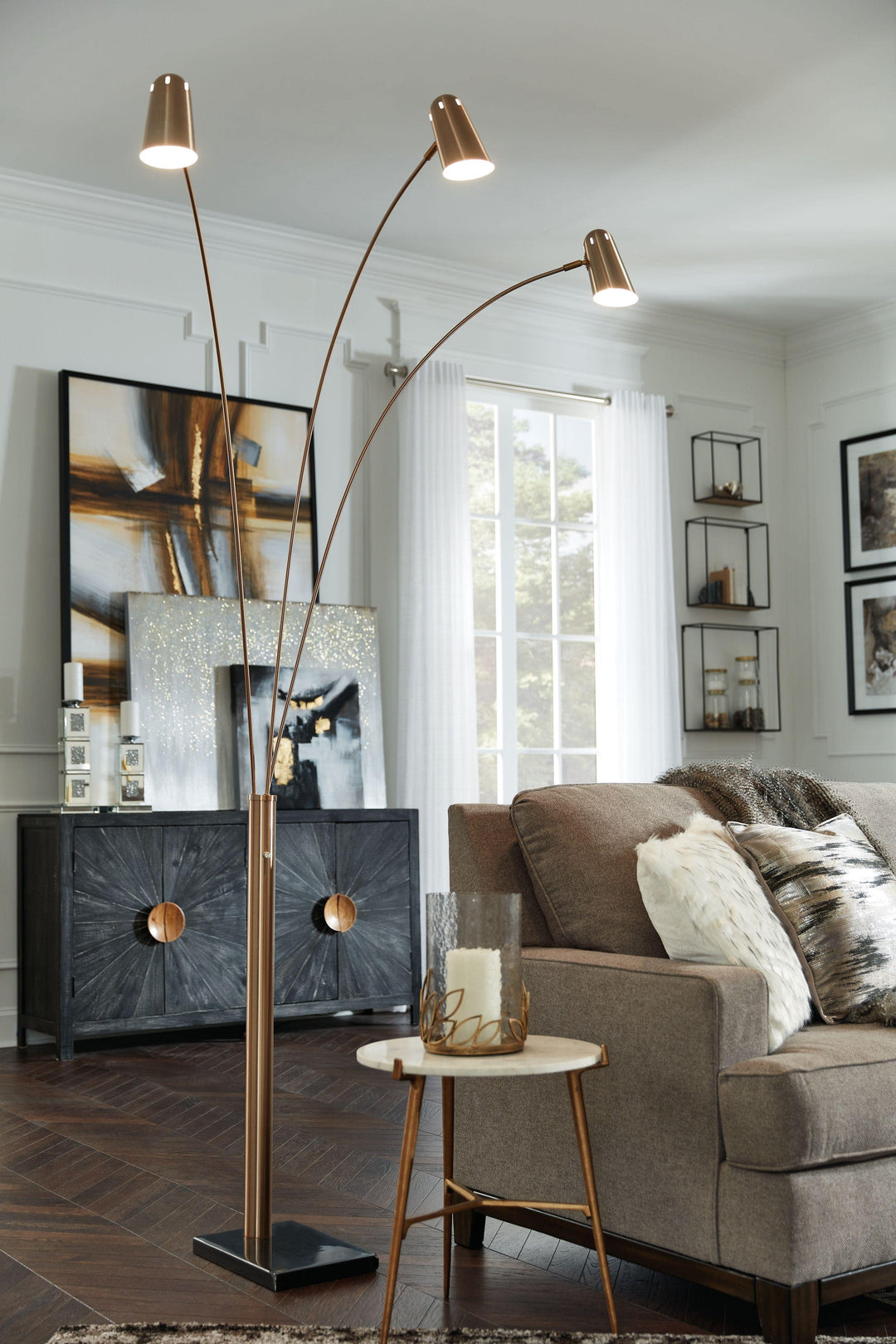 3 Arch Gold Floor Lamp - Charmed House Interiors (Kansas City, MO)