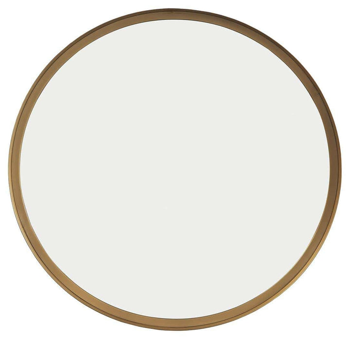 30" Round Gold Accent Mirror - Charmed House Interiors (Kansas City, MO)