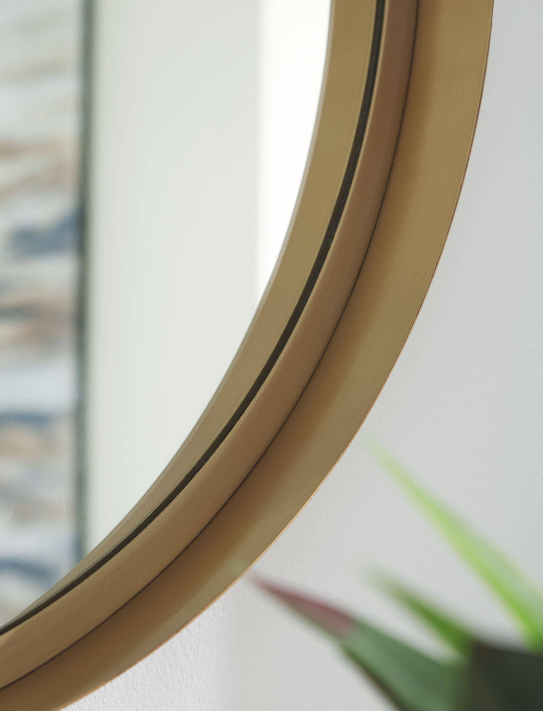 30" Round Gold Accent Mirror - Charmed House Interiors (Kansas City, MO)