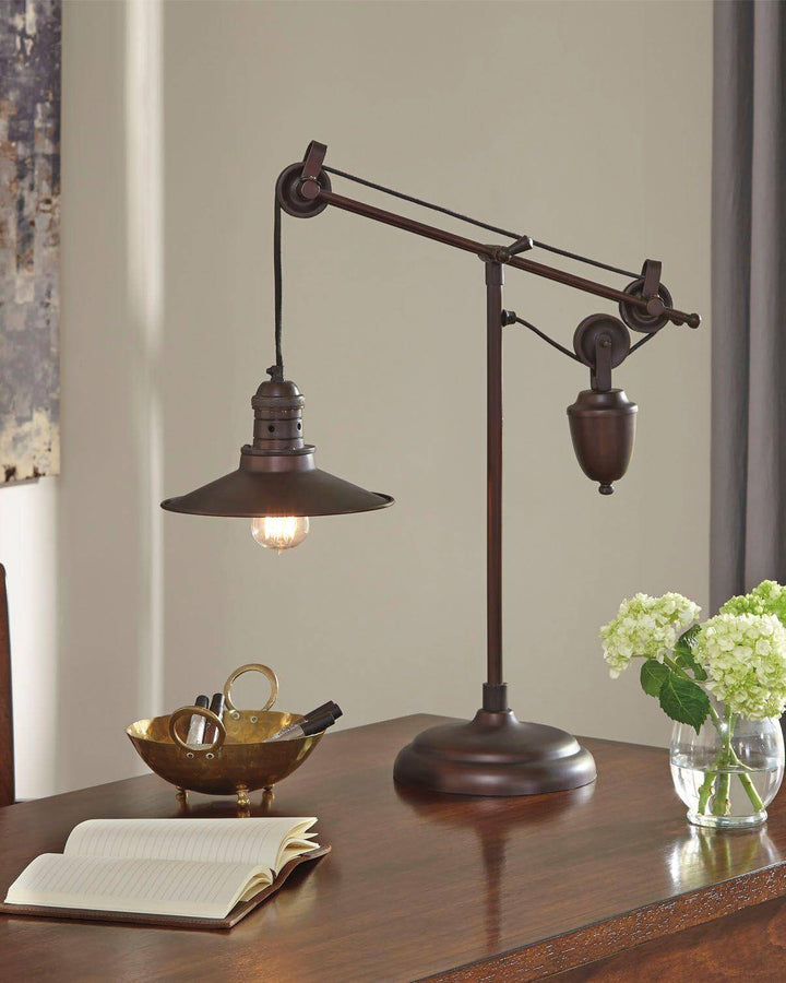 Pulley Black Iron Desk Lamp - Charmed House Interiors (Kansas City, MO)