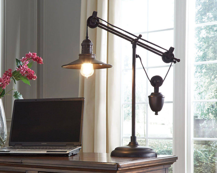Pulley Black Iron Desk Lamp - Charmed House Interiors (Kansas City, MO)