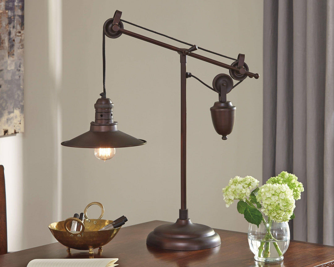 Pulley Black Iron Desk Lamp - Charmed House Interiors (Kansas City, MO)